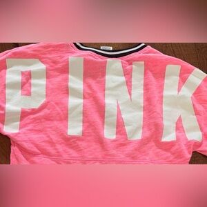 PINK Victoria’s Secret varsity oversized pullover 
Size XS/extra small